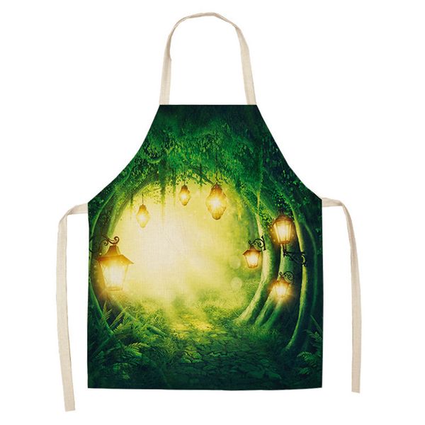 

forest tree cotton linen aprons for kitchen home cooking baking cleaning aprons for women men