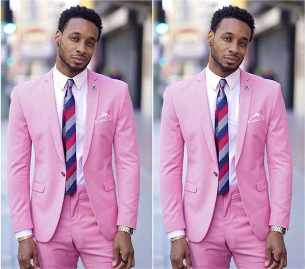 

pink wedding suits two pieces (jacket+pant) men suits with notched lapel evening prom party wear, Black;gray