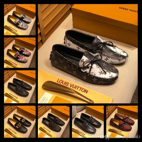 

2020 men genuine leather business shoes luxury designerss leisure and business dual purpose 128 colors to choose, Black
