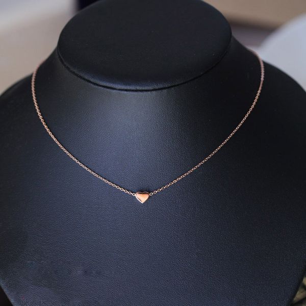 

love hearts necklace titanium steel gold color girls neck collarbone chain necklace, Silver
