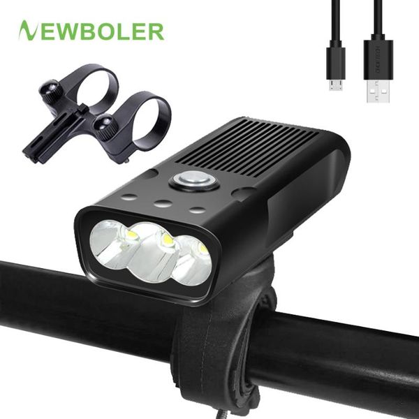

newboler 5200mah for bicycle usb mtb bike light t6 l2 2400 lumen led lantern headlight mount bracket cycle front lamp