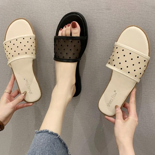 

beach shoes low ladies' slippers slipers women slides sabot flat soft summer 2020 hoof heels fretwork rubber, Black
