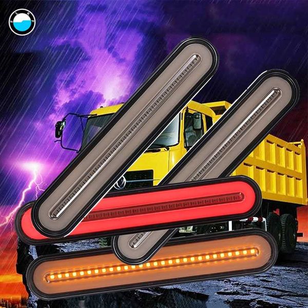 

1 пара 100 led drl аварийно-предупредительная сигнализация авто стайлинг грузовики taillights двухцветного тормозная воды руль задний фонарь