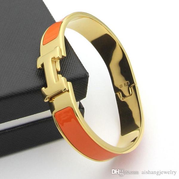 

2019 new arrival classic natural jewelry gold plate h letter bracelet stainless steel good quality have different colors choose, Black