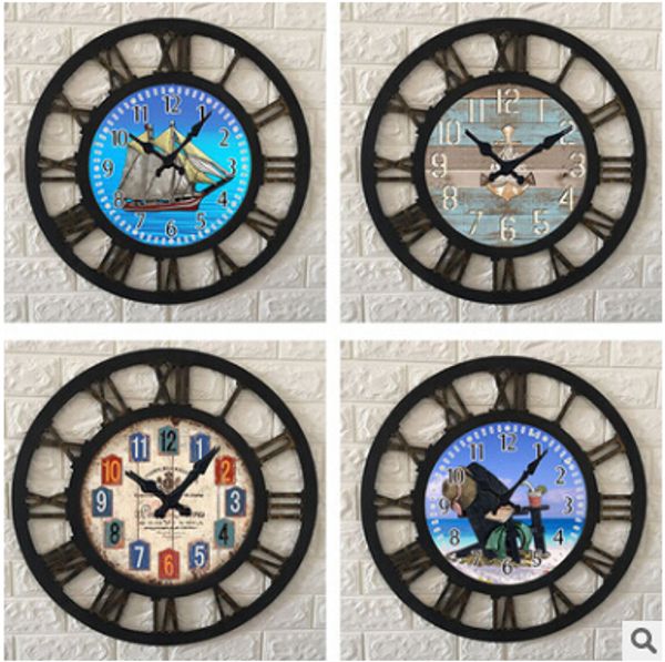 

vintage density plate hollow wall clocks european style antique style hollow-out clock bar coffee shop restaurant decoration home decor 58cm