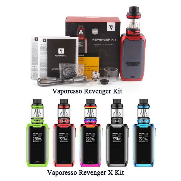 Vaporesso Revenger 220w Starter Kit Revenger X Kit With 5ml Nrg Atomizer Tank Tc Vape Box Mod E Cigarette Kit Dhl Shipping Vivid Vapour Starter Kit - 