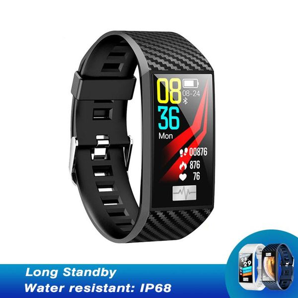 

dt58 smart band ip68 waterproof heart rate measurement 1.14 inch ips large screen smart watch for android ios smart bracelet