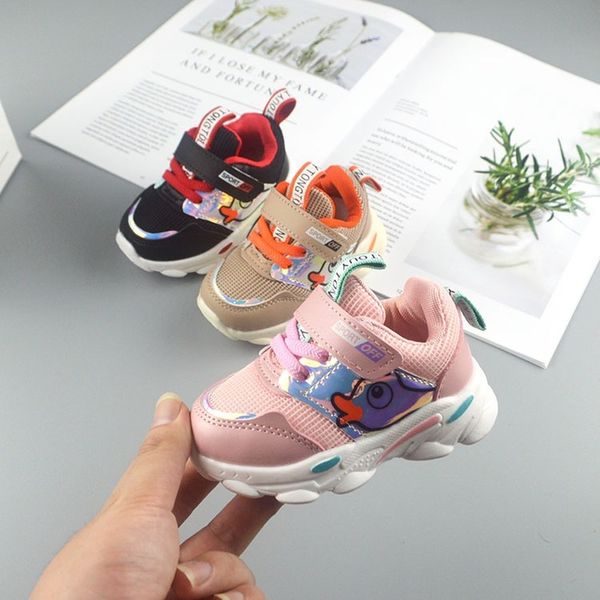 

spring and autumn baby first walkers boys soft-soled cartoon anti-slippery first walkers girls breathable mesh cloth sneakers