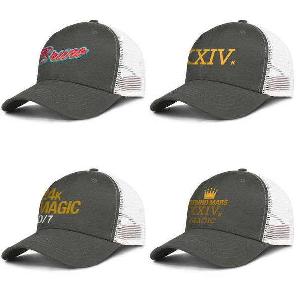 

bruno mars army-green mens and women trucker cap ball design designer cute mesh hats bruno mars 24k magic 2018 24 karat magic 24k logo, Blue;gray