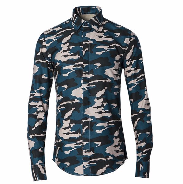 

cloth men's wear camouflage pattern male shirt brand shirt male literature and art, White;black