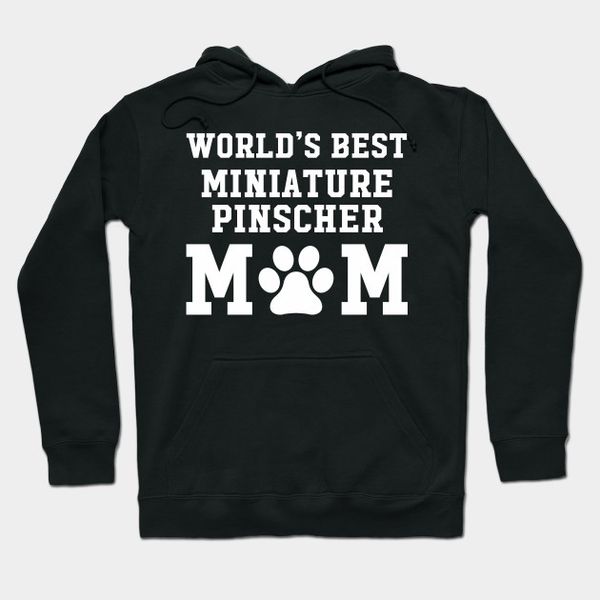 

world's miniature pinscher mom hoodie, Black
