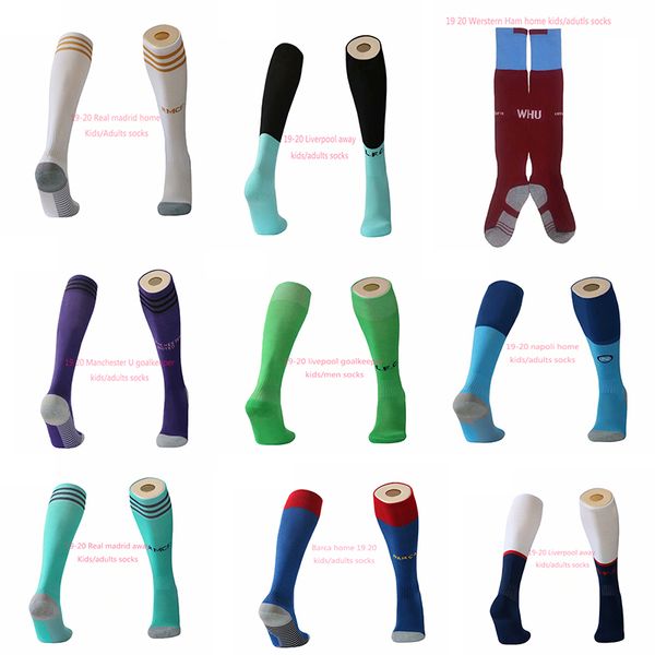 

2019 2020 new arrived soccer socks and cabj socks sport stockings west acm vcf city uinited 19 20 spurs away third kids football socks, Black