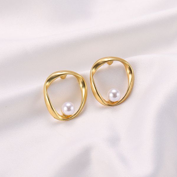 

fashion jewelry s925 silver needle irregular stud earrings faux pear cute earrings s748, Golden;silver