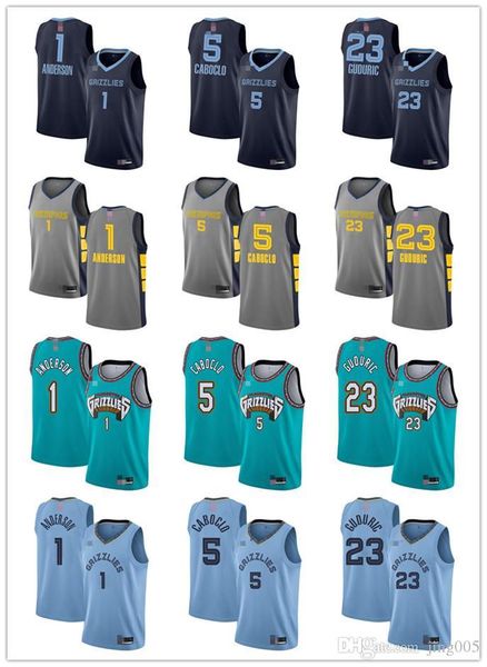 

mens womens youth memphis grizzlies 1 kyle anderson 5 bruno caboclo 23 marko guduric green white blue custom basketball jerseys, Black;red