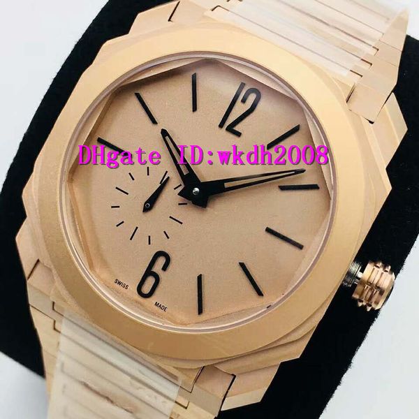 

new v3 dctagonal 102912 mens watch swiss 9015 automatic mechanical 28800 vph sapphire 18k rose gold mens wristwatch waterproof, Slivery;brown