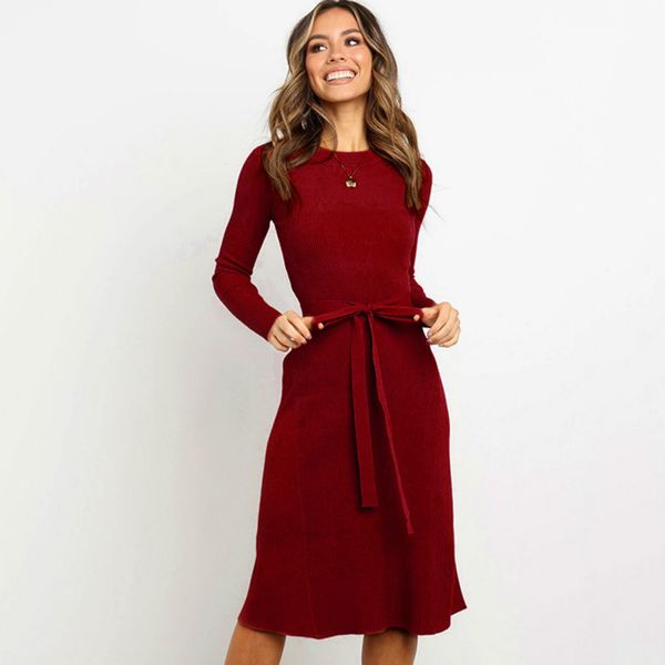 

winter designer womens dress luxury dress for women autumn brief long-sleeved brand womens dresses with knee-length size s-xl, Black;gray