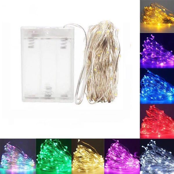 

3м 5м 10м батарея usb из светодиодов серебро медной проволоки огни строки вечеринку сказочных огней рождественские украшения для свадьбы рож