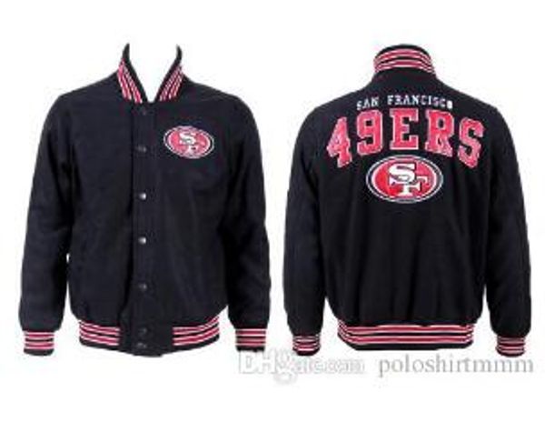 

san francisco style 49er men 2019 super rugby shirt wool embroidered design two-tone jacket, Blue;black