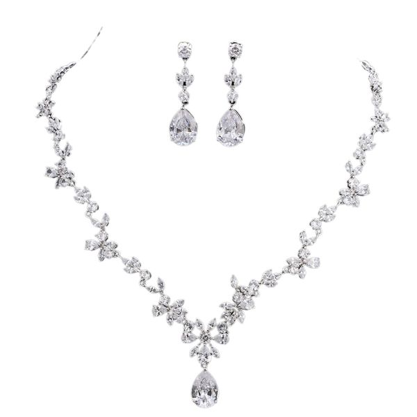 

jewelry zircon flower party wedding jewelry set bridal