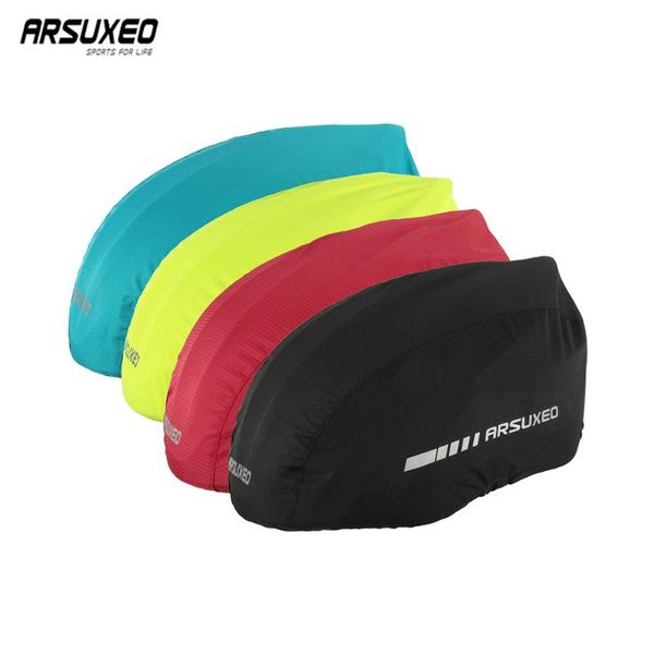 

cycling caps & masks arsuxeo 2021 bike helmet cover waterproof dustproof rain road bicycle ultra-light protection fit all size pc08, Black