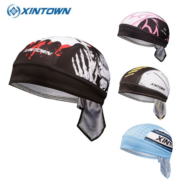 

xintown 2020 sport 17 colors pirate cap bandana anti-sweat uv headwear men women's hats road bicycle cycling cap scarf, Black