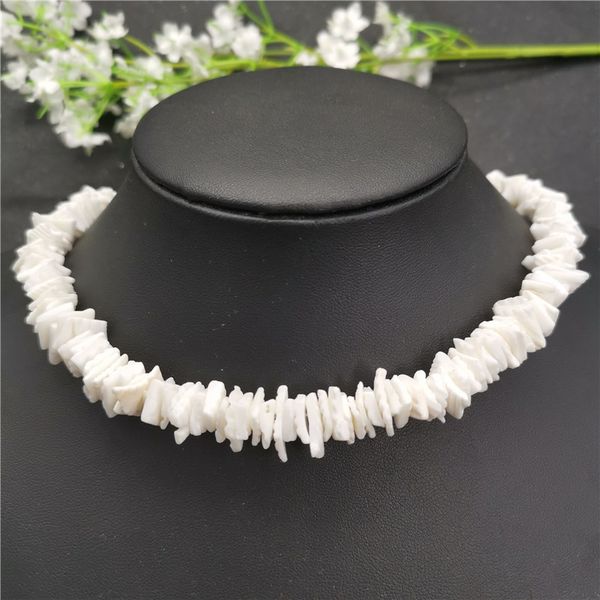 

fashion white color irregular gravel chip choker necklace women natural cowrie shell necklace bohemia beach statement jewelry, Golden;silver