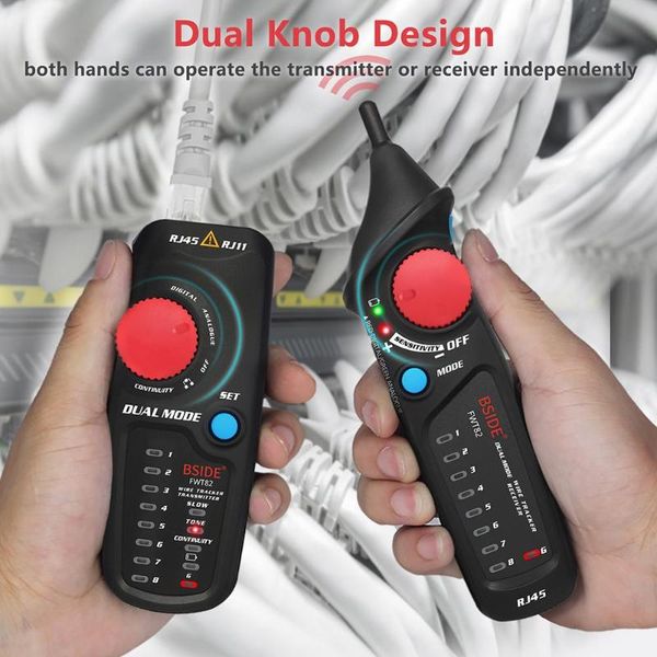 

dual mode network cable tester cable tracker wire toner rj45 rj11 ethernet lan tracer analyzer detector line finder bside fwt82
