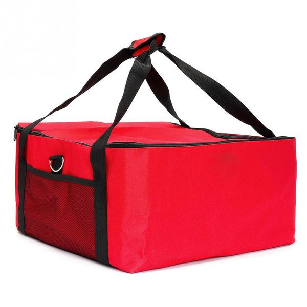 

16 inch box holder oxford cloth fresh durable red pizza delivery bag storage easy use strength thermal insulated portable