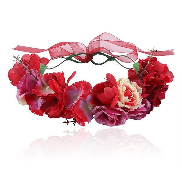 

haimeikang boho девушки цветочные корона цветок оголовье волос garland для невесты свадебный головной убор цветочный венок hairband headdres