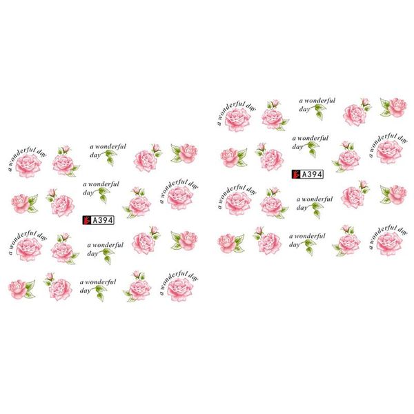 

2 sheets stickers flower lace water transfer nail art bow diy rose, Black