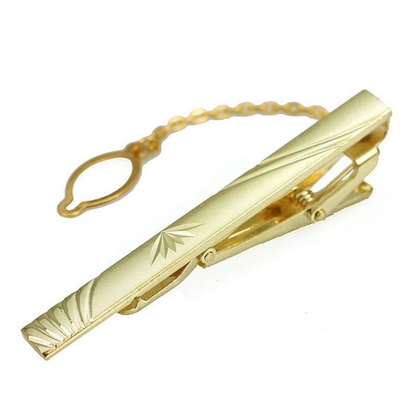 

2.36 inch necktie clip rectangle tie bar ornament for men - gold
