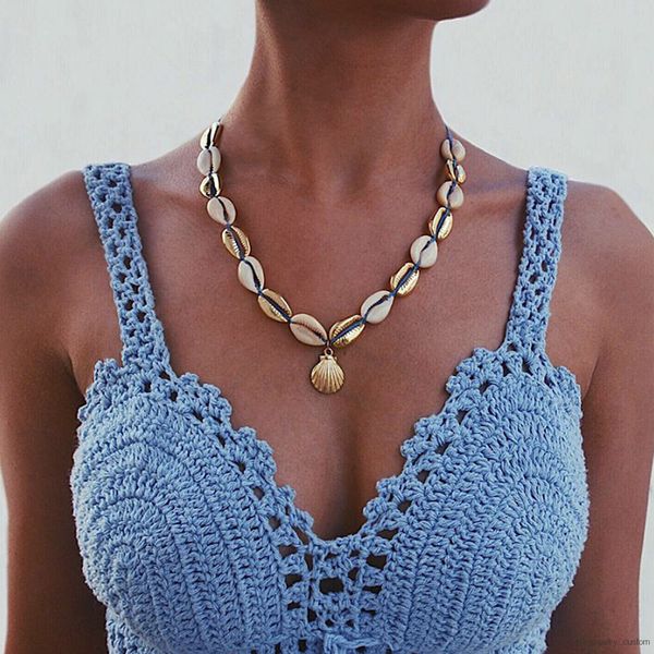 

Vintage Handmade Shell Necklace Party Gifts Ocean Shell Weave Necklace Women's Necklace Beach Style New Bohemian Gift