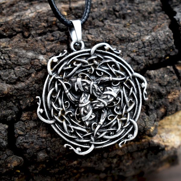 

1pcs viking odin's horn wolf pendant necklace, Silver