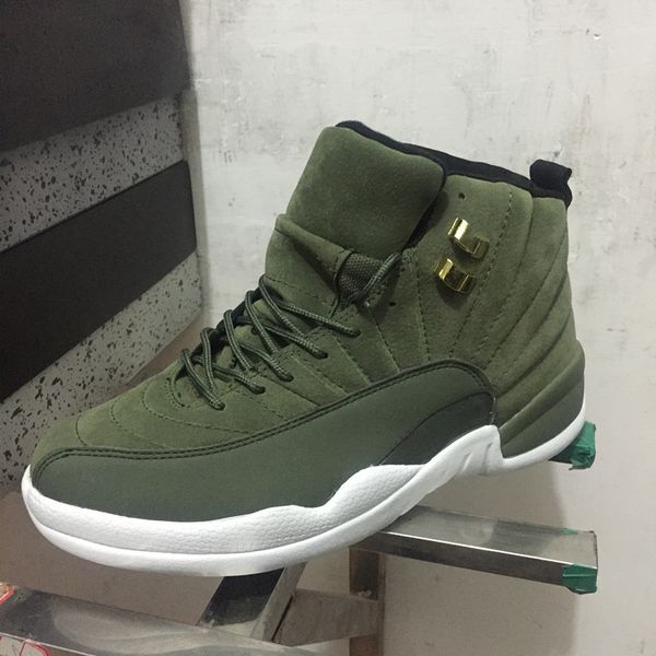 

wholesale new 12 xii graduation pack army green men basketball shoes sports sneakers outdoor trainers size 7-13