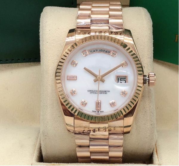 

men's automatic mechanical watch, log 36mm double calendar stone face, men and women can wear 2813 movement, 316 fine steel, sports wat, Slivery;brown