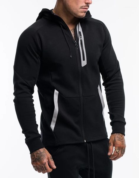 

designer cardigan hoodies casual pullover loose men sports hooded clothing spring panelled mens zipper sweatshirts mens, Black