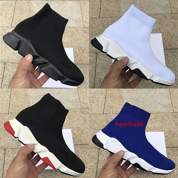 

luxury designer mens women casual sock shoes speed trainer black red triple black fashion socks boots stretch-knit sneaker runner trainers