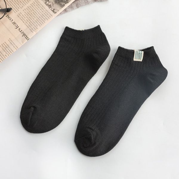 

men's designer socks mahjong cloth standard ship short socks shallow mouth sports casual short socks wholesale, Black