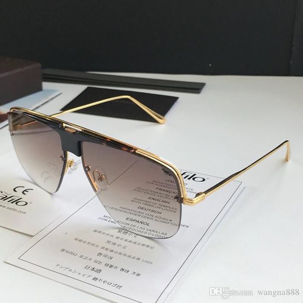 

luxury 0724 sunglasses for men designer fashion half frame uv protection lens popular summer style sunglasses come with case, White;black