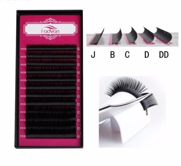 

12 линий / лоток Jb / c / d / dd Curl Наращивание ресниц Вся длина Шелковый Объем Ресницы дл