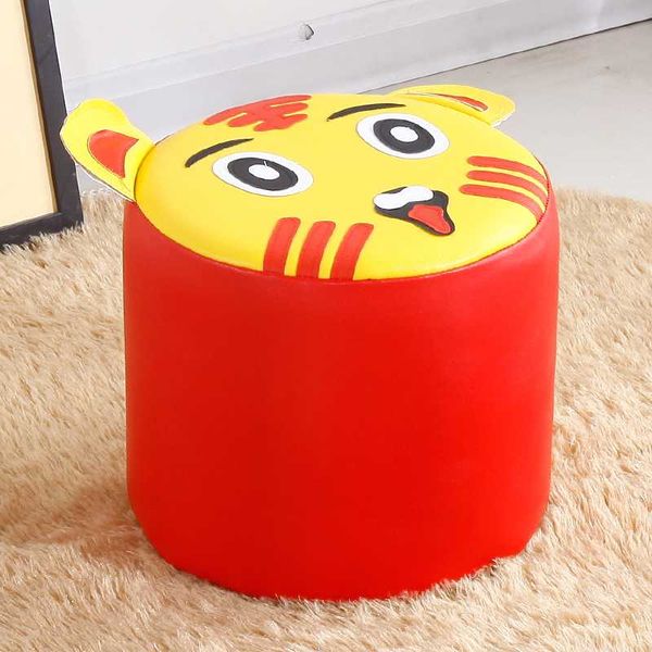 

cartoon small leather pier cute creative stool stool sofa bench change shoes coffee table foot children round leathe