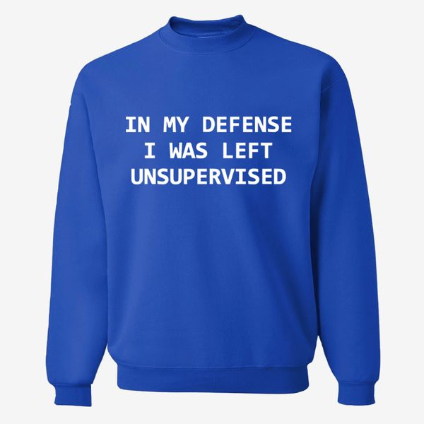

hoodies men 2019 full sleeve brand autumn o-neck fahsion sweatshirt in my defense i was left unsupervised tracksuits pullovers, Black