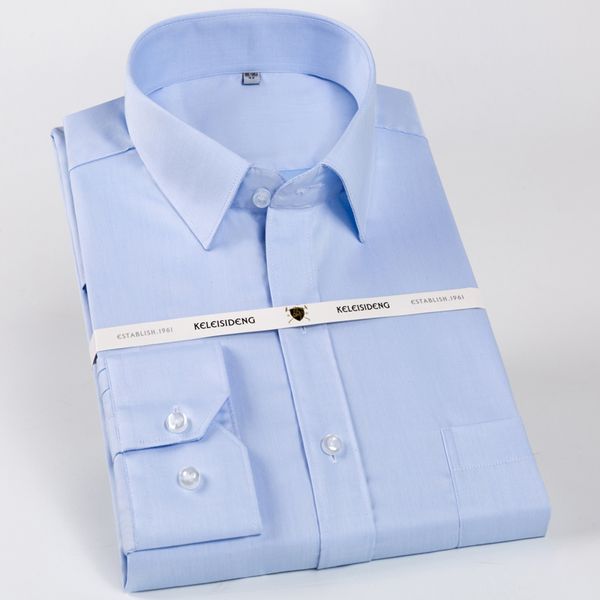 

men's 100% cotton long sleeve dress shirts non iron standard-fit solid spread collar formal business shirt with pocket, White;black