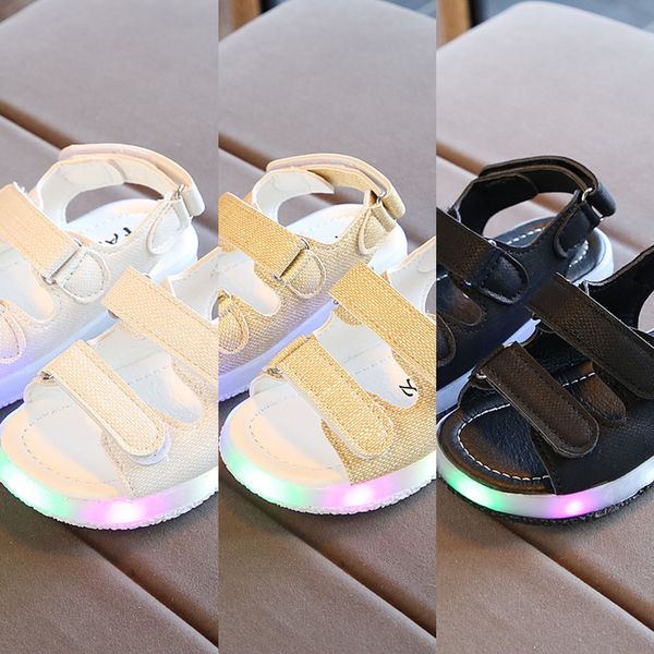 

children's children's shoes boys' sandals lighting 0-5 years old and a half boys' baby shoes girls' sandals flashin, Black;red