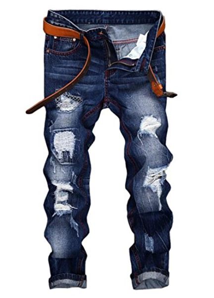 

mr. r men's soft ripped distressed jeans, Blue