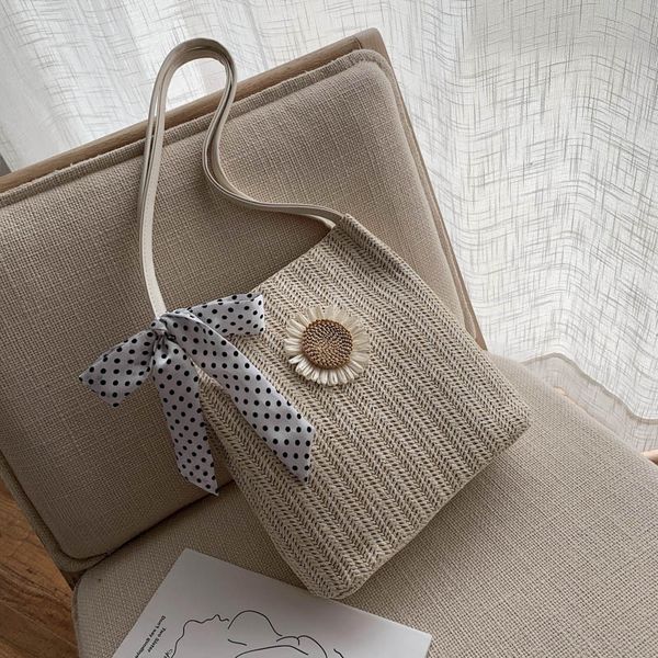 

daisy print straw crossbody bag for women 2020 lady handbag shoulder messenger bag travel bags