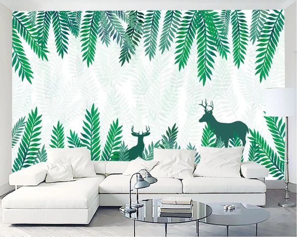 

3d wallpaper custom p murals green forest of contemporary and contracted north europe wind fastens tv setting decor wall art pictures