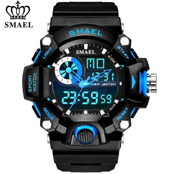 

smael watches men military army watch led digital mens sports wristwatch male gift analog shock watch relogio masculino reloj ly191213, Slivery;brown