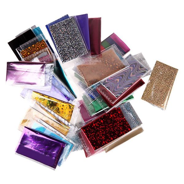 

50 random lot colors foil galaxy nail sticker paper shiny decal, Silver;gold