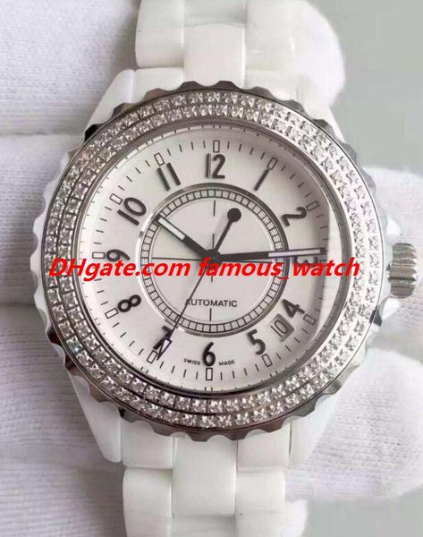 

luxury watch 2 style mens 38mm ceramic with factory diamond bezel h0969 automatic fashion men's watches wristwatch, Slivery;brown